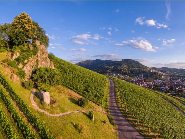 Der Dasenstein bietet tolle Ausblicke nach Kappelrodeck, ins Achertal und in die Rheinebene