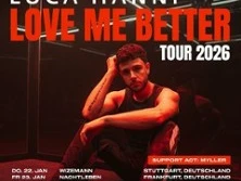 Das Bild zeigt den Musiker Luca Hänni, der auf seiner "Love Me Better" Tour 2026 angekündigt wird.