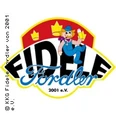 Logo des KKG Fidele Fordler von 2001 e.V. mit lachendem Clown und Kronen.