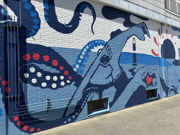 Streetart Wand im Zentrum von Westerland