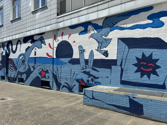 Streetart Wand mit Sylt Motiven