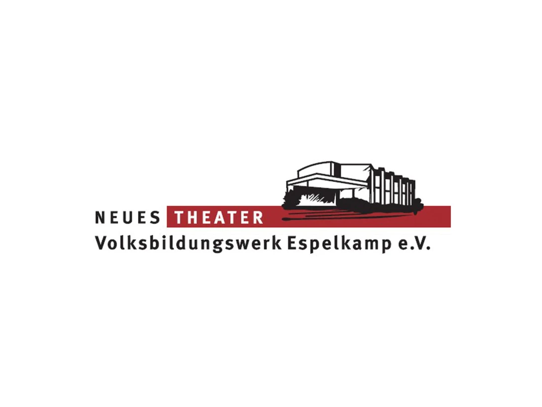 Neues Theater Espelkamp Logo des Neuen Theaters Espelkamp mit stilisierten Gebäudeumrissen und roter Schrift auf weißem Hintergrund.