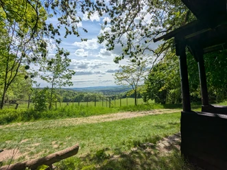 Hamburger Hütte Die Schutzhütte befindet sich am Waldrand, beim Waldgehege an der Hube.