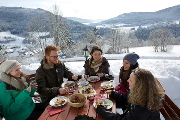 Panorama-Hütte im Winter