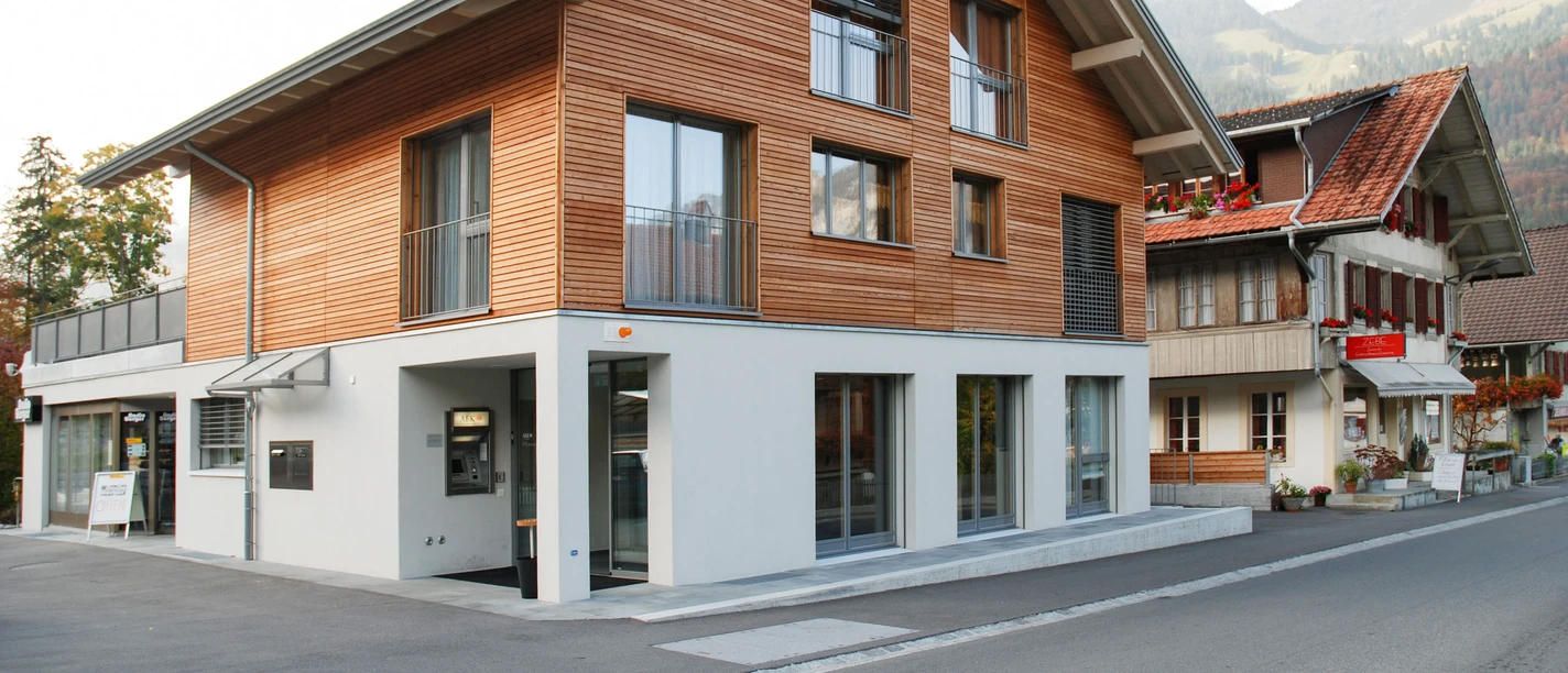 Aussenansicht AEK BANK 1826 Gebäude der Bankfiliale Oey