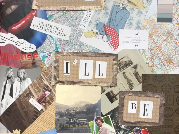 re:create Collage Upcycling A collage of postcards, photos and texts that combines creativity, tradition and modern art.