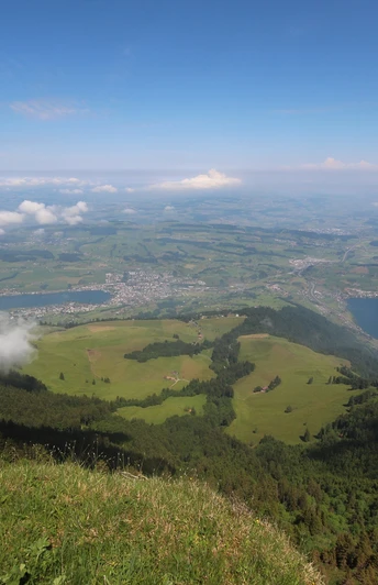 Aussicht auf den Zugersee und Küssnacht von Rigi Kulm aus