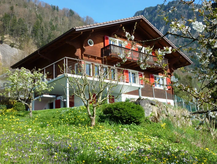 Haus Bärgblick im Frühling
