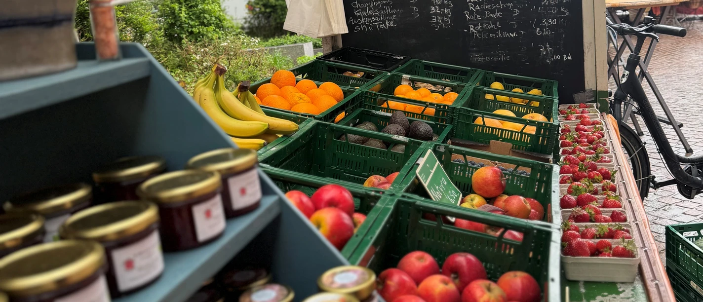 Wochenmarkt-Stand in Westerland auf Sylt