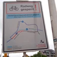 Radweg gesperrt