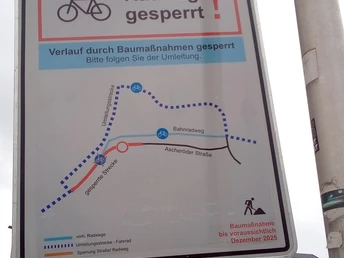 Radweg gesperrt