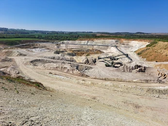 Blick vom Infopunkt auf den Kaolin-Tagebau Schleben/Crellenhain bei Mügeln