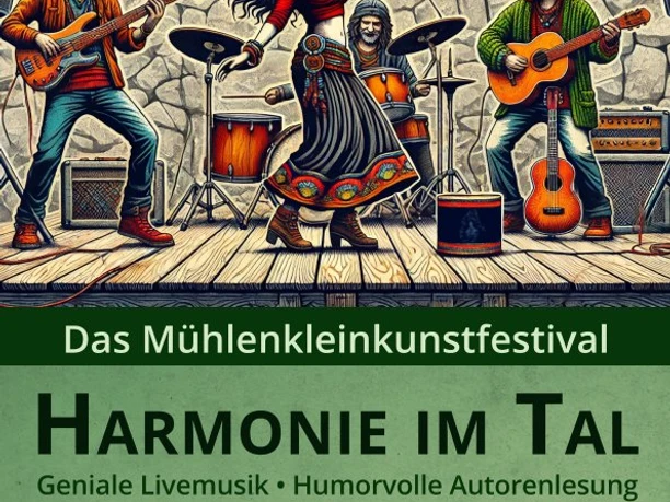 Live muziek met dans, vuurshow en kampvuursfeer op het Mühlenkleinkunstfestival in Saksen.