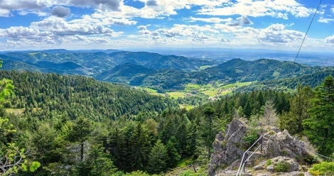 Ausblick vom Hohfelsen auf Seebach und ins Rheintal