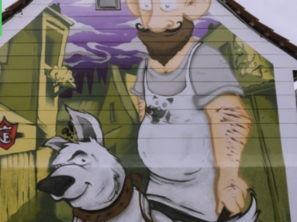 Street-Art-Spot nach der Geschichte um Till Eulenspiegel.