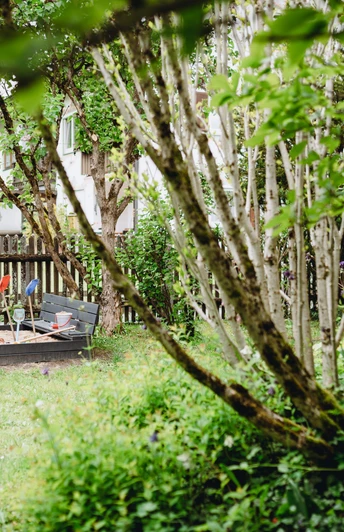 Garten und Sandkasten