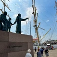 Auswandererdenkmal Bremerhaven Ein Denkmal stellt eine Familie dar