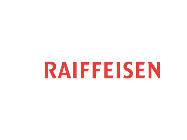 Logo de la Banque Raiffeisen Inscription rouge Raiffeisen