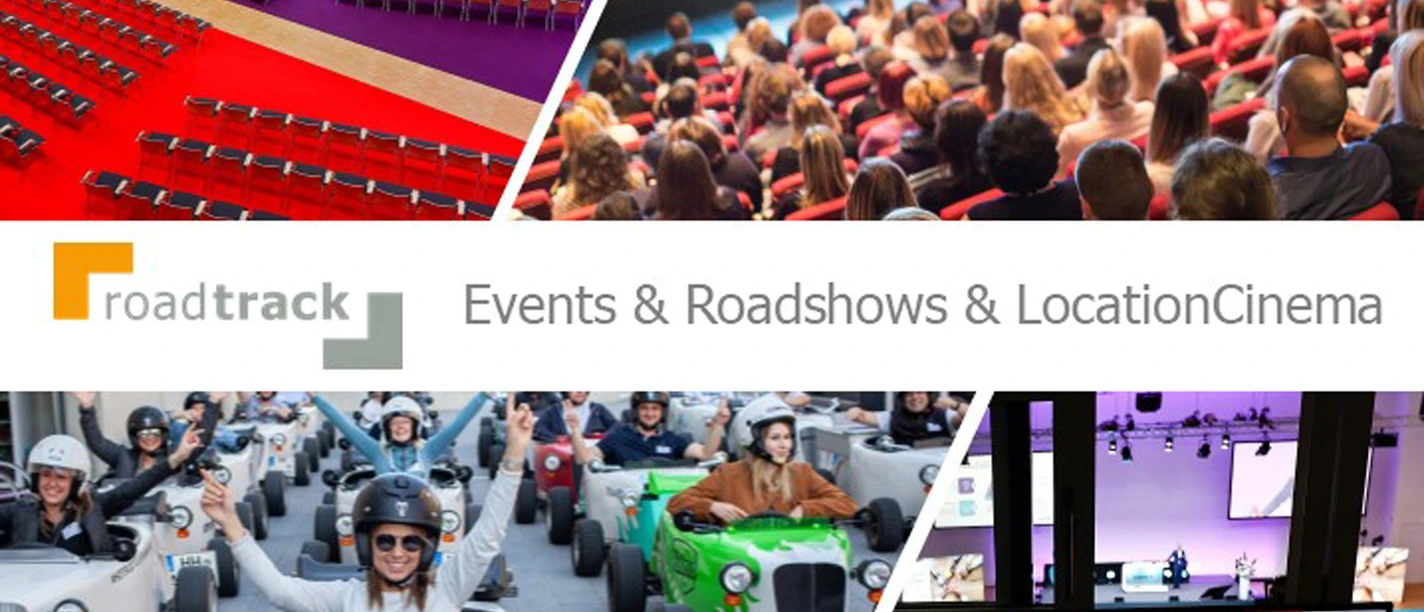 Roadtrack AG Collage with scenes from events and roadshows.