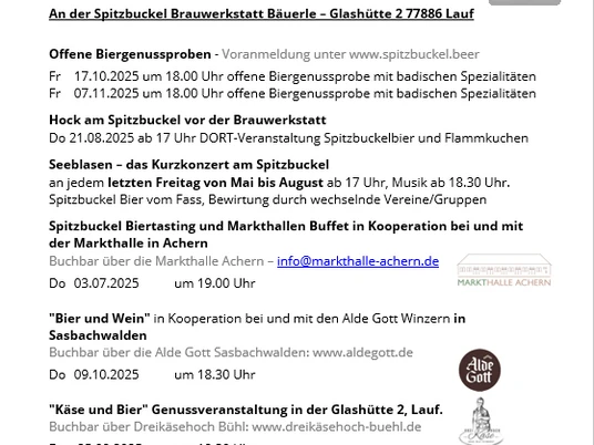 Veranstaltungen 2025 Übersicht