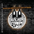 Das Logo zeigt den "Kölner Comedy Clash" vor einer dunklen Ziegelwand mit textilen Elementen.