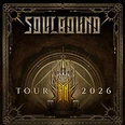 Plakat mit dem Künstlerlogo "Soulbound" und dem Schriftzug "Tour 2026" in metallic-goldener Optik.