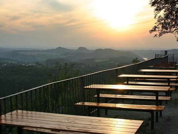Sonnenuntergang von der Terrasse