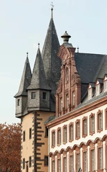 Exterior view of the Rententurm Historischer Rententurm mit Türmchen und Fassade des Burnitzbaus