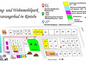 Rinteln - Camping- und Wohnmobilpark am Weserangerbad Platzplan Rinteln - Camping- und Wohnmobilpark am Weserangerbad Platzplan