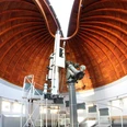Observatory of the Physikalischer Verein - Dome Large telescope beneath impressive wooden dome