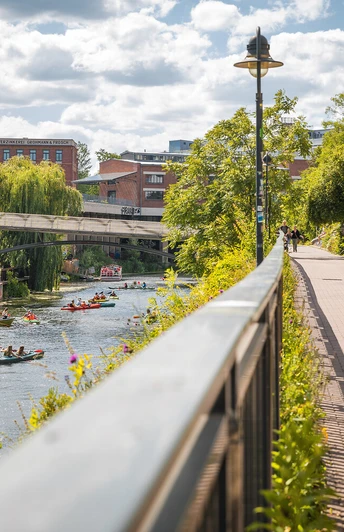 Radfahren am Karl-Heine-Kanal