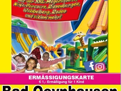1000537897.jpg Familien-Eventplakat für "Fun & Jump" in Bad Oeynhausen mit Attraktionen und Rabattinfos.