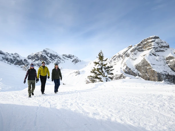 Auf dem Winterwanderweg von Melchsee-Frutt nach Bettenalp