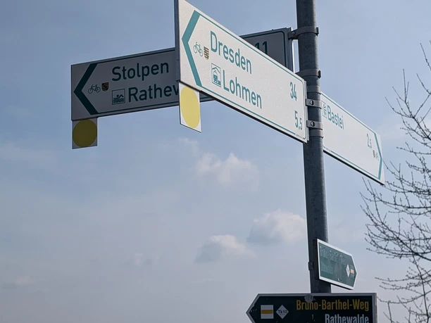 Radwegweiser an der Basteistraße