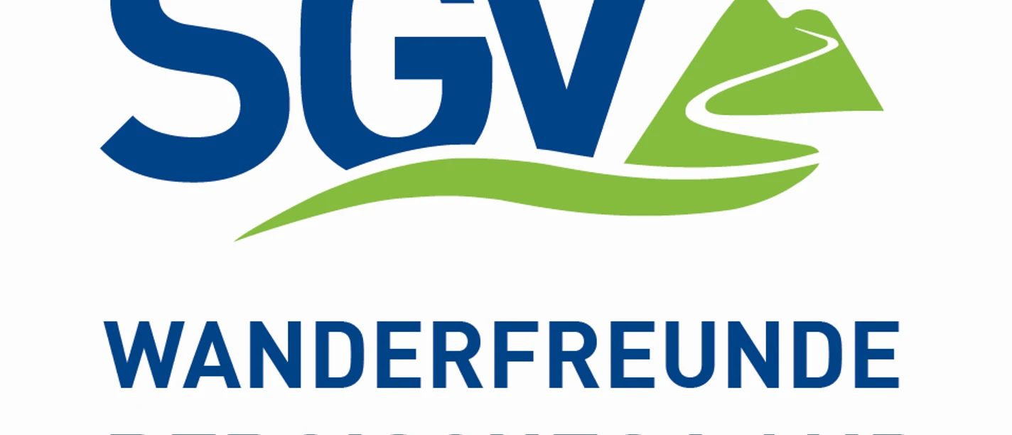 Wanderfreunde Bergisches Land e.V. Logo des SGV Wanderfreunde Bergisches Land mit stilisiertem grünen Hügel und Weg auf weißem Hintergrund.