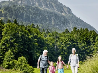 In Seelisberg unterwegs auf dem Goldi-Gwundernasenweg
