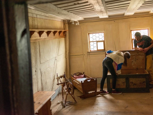 Raum des historischen Handwerkerhauses in Torgau