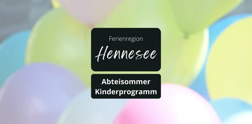 Beispielbild Abteisommer Kinderprogramm Beispielbild des Abteisommer-Kinderprogramms mit farbenfrohen Luftballons im Hintergrund.