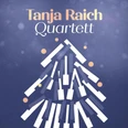 Tanja Raich Quartett (c) DAS DA Theater.jpg Plakat mit goldener Aufschrift "Tanja Raich Quartett" und einer abstrakten Darstellung eines Tannenbaums aus Klaviertasten vor lila Hintergrund.