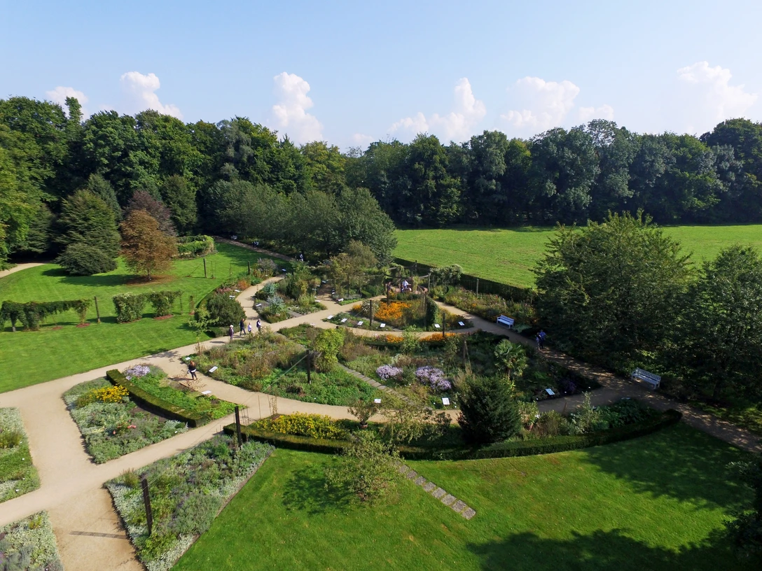 Apothekergarten_Botanischer Garten (c) Daniela Toman.JPG Luftbild des Apothekergartens im Botanischen Garten Gütersloh