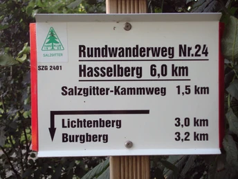 Salzgitter Höhenzug, Wanderweg 24 Startschild