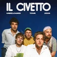 Die fünfköpfige Band "Il Civetto" vor einem blauen Hintergrund für die "Unreleased Tour 2026".