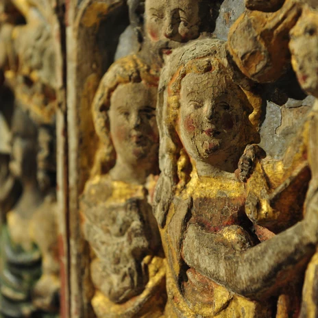 Kloster St. Marienebrg - Detail einer Holzschnitzerei