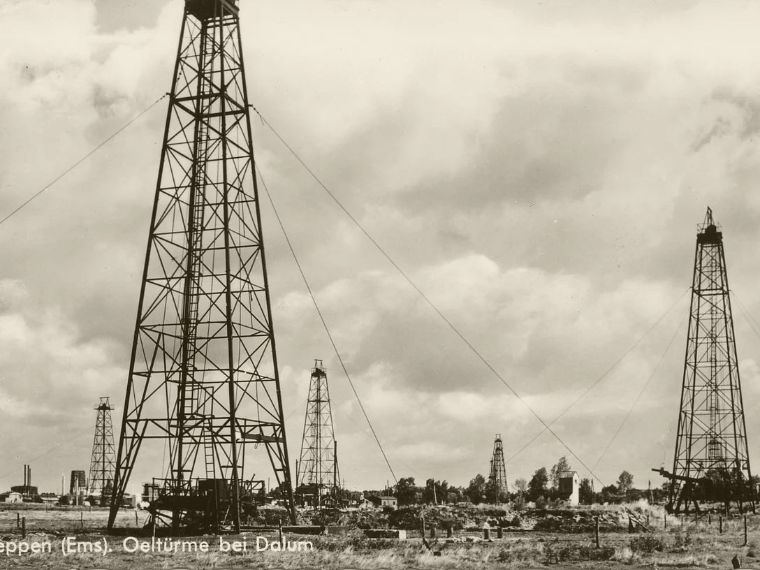Ölförderung bei Dalum Ende der 1950er Jahre.