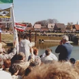Schifffahrt zw. Lauenburg und Boizenburg anlässlich der Städtepartnerschaft April 1990