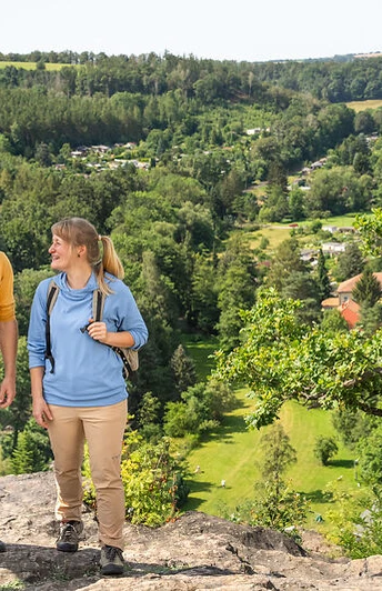 Aussicht vom Götterfelsen ins Triebischtal