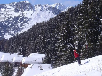 Blick auf die Piste Schweiben
