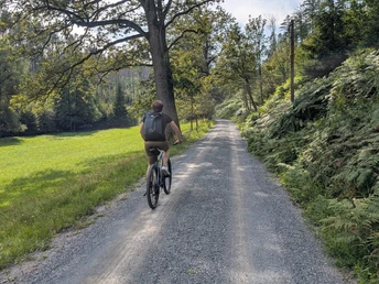 Kirnitzsch-Radweg zwischen tschechischer Grenze und Hinterhermsdorf Kirnitzsch-Radweg zwischen tschechischer Grenze und Hinterhermsdorf