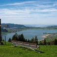 Blick oberhalb Euthal über den Sihlsee zum Etzel und Zürichsee
