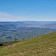 Blick vom Rossberg über die Sihllandschaft mit der Albiskette und dem Zürichsee
